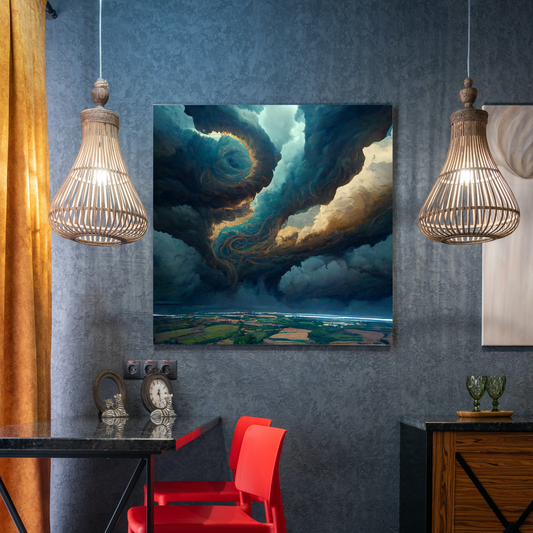 The Gathering Storm Canvas Wall Art | Set of 3 Dark Cloud Canvas Prints